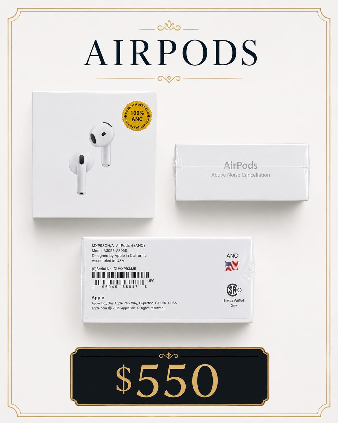 Audífonos AirPods ANC en su empaque