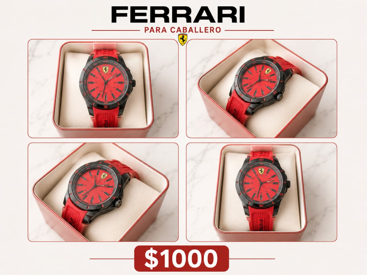 Reloj Ferrari rojo para caballero